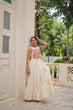 Load image into Gallery viewer, Off-White Kora Cotton Sleeveless Embroidered Gown with 8-Meter Flair ClothsVilla
