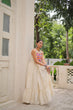 Load image into Gallery viewer, Off-White Kora Cotton Sleeveless Embroidered Gown with 8-Meter Flair ClothsVilla