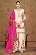 Load image into Gallery viewer, Off White Kurta Palazzo with Dupatta ClothsVilla