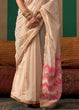Load image into Gallery viewer, Off White Lustrous Spun Silk Saree with Cotton Blend ClothsVilla