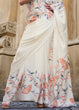 Load image into Gallery viewer, Off White Luxurious Satin Crepe Saree – Elegance with a Graceful Drape ClothsVilla