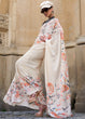 Load image into Gallery viewer, Off White Luxurious Satin Crepe Saree – Elegance with a Graceful Drape ClothsVilla