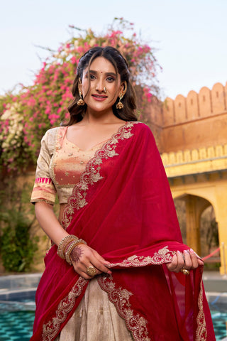 Off White Paithani Border Lehenga Choli ClothsVilla
