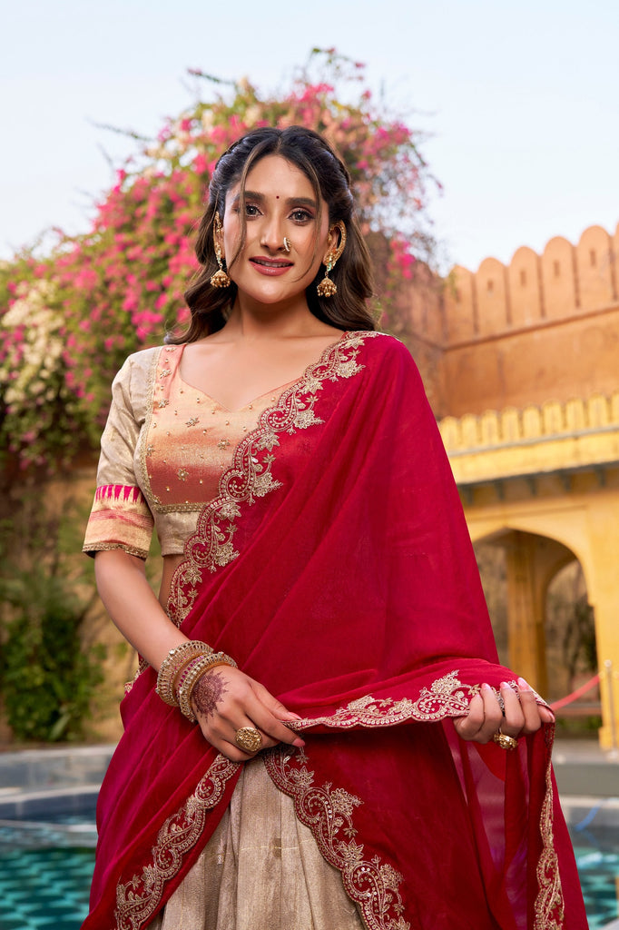 Off White Paithani Border Lehenga Choli ClothsVilla