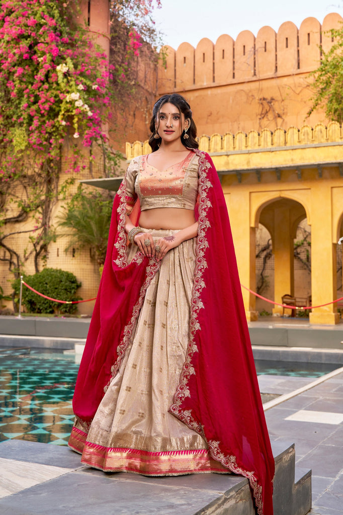 Off White Paithani Border Lehenga Choli ClothsVilla