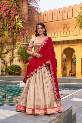 Off White Paithani Border Lehenga Choli ClothsVilla