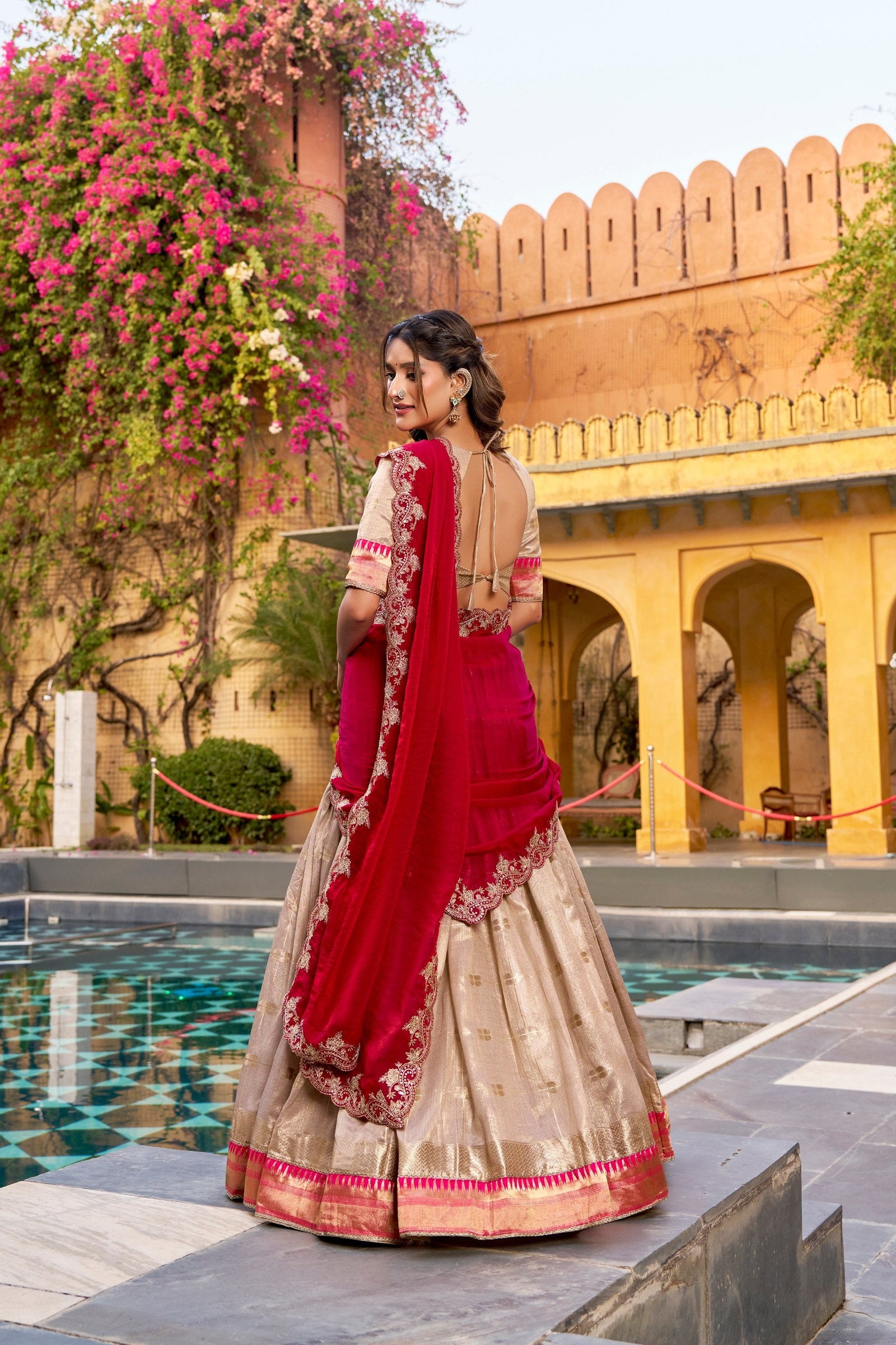 Off White Paithani Border Lehenga Choli ClothsVilla