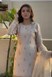Load image into Gallery viewer, Off White Premium Embroidered Natural Satin Top with Farshi Plazzo &amp; Organza Dupatt ClothsVilla