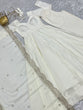 Load image into Gallery viewer, Off White Premium Quality Pure Romansilk Chanderi Anarkali Gown with Dupatta &amp; Pant Set - Ready to Wear