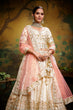 Load image into Gallery viewer, Off White Pure Silk Moti &amp; Zarkan heavy embroidery Semi-Stitched Lehenga choli &amp; Dupatta Clothsvilla