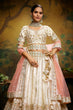 Load image into Gallery viewer, Off White Pure Silk Moti &amp; Zarkan heavy embroidery Semi-Stitched Lehenga choli &amp; Dupatta Clothsvilla