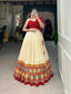 Off-White Tussar Silk Lehenga Choli Set ClothsVilla
