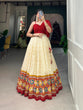 Load image into Gallery viewer, Off-White Tussar Silk Lehenga Choli Set ClothsVilla