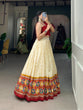 Load image into Gallery viewer, Off-White Tussar Silk Lehenga Choli Set ClothsVilla