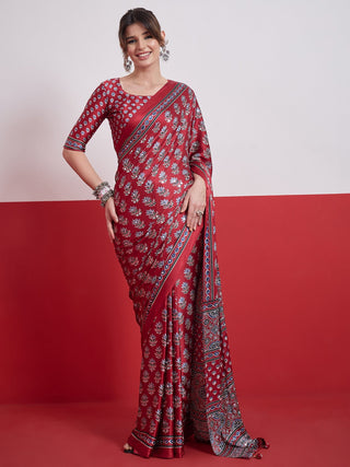 Ojasvi Mirror Work Semi Modal Saree for Wedding & Party Wear ClothsVilla