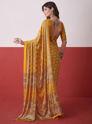 Ojasvi Mirror Work Semi Modal Saree for Wedding & Party Wear ClothsVilla
