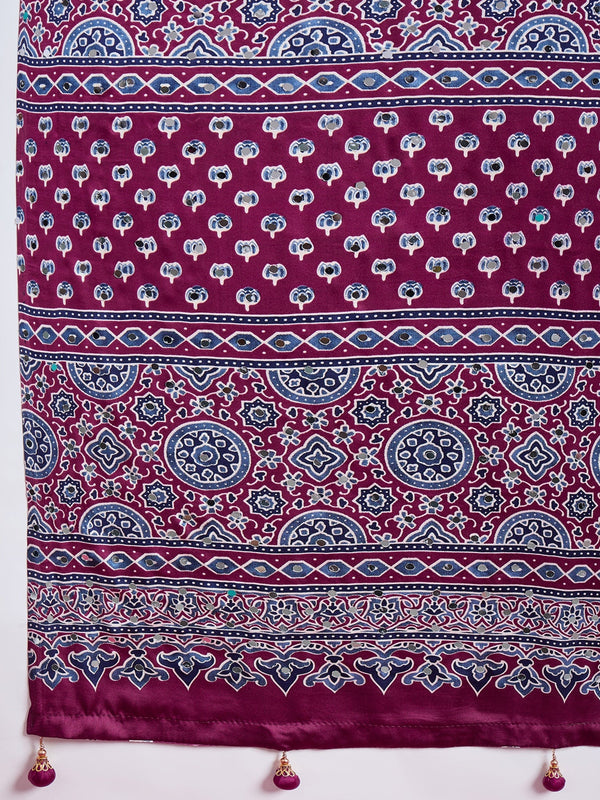 Ojasvi Mirror Work Semi Modal Saree for Wedding & Party Wear ClothsVilla