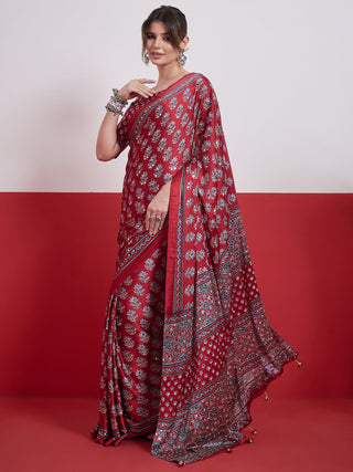 Ojasvi Mirror Work Semi Modal Saree for Wedding & Party Wear ClothsVilla
