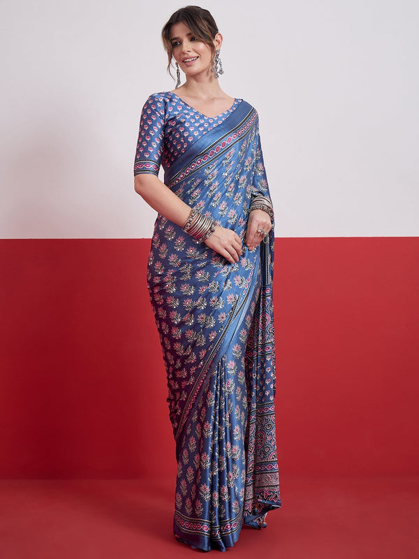 Ojasvi Mirror Work Semi Modal Saree for Wedding & Party Wear ClothsVilla