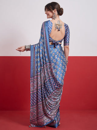 Ojasvi Mirror Work Semi Modal Saree for Wedding & Party Wear ClothsVilla