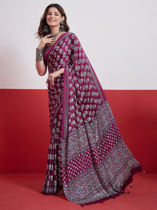 Ojasvi Mirror Work Semi Modal Saree for Wedding & Party Wear ClothsVilla