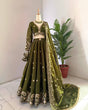 Load image into Gallery viewer, Olive Green Designer Jimi Choo Lehenga Choli Set with Heavy 3mm &amp; 9mm Sequin Embroidery – With Dupatta ClothsVilla