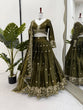 Load image into Gallery viewer, Olive Green Designer Jimi Choo Lehenga Choli Set with Heavy 3mm &amp; 9mm Sequin Embroidery – With Dupatta ClothsVilla