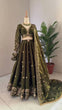 Load image into Gallery viewer, Olive Green Designer Jimi Choo Lehenga Choli Set with Heavy 3mm &amp; 9mm Sequin Embroidery – With Dupatta ClothsVilla