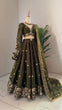 Load image into Gallery viewer, Olive Green Designer Jimi Choo Lehenga Choli Set with Heavy 3mm &amp; 9mm Sequin Embroidery – With Dupatta ClothsVilla