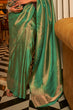 Load image into Gallery viewer, Olive Green Elegant Festive Blended Silk Kanjivaram Saree ClothsVilla