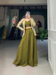 Load image into Gallery viewer, Olive Green Printed Georgette Palazzo Set with Jacquard Shrug ClothsVilla