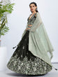 Load image into Gallery viewer, Olive Green Sequinned Lehenga Choli Set with Embroidered Dupatta ClothsVilla