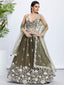 Olive Sequin & Threadwork Lehenga Choli Set ClothsVilla