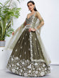 Load image into Gallery viewer, Olive Sequin &amp; Threadwork Lehenga Choli Set ClothsVilla