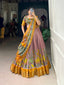 Onion Anusha Kalamkari Dola Silk Lehenga Set with Zari Weaving Border
