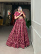 Load image into Gallery viewer, Onion Color Crushed Georgette Lehenga Choli Set with Sequin Embroidery ClothsVilla