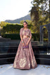 Load image into Gallery viewer, Onion Elegant Tussar Silk Floral Co-ord Set – Lehenga, Blouse &amp; Koti ClothsVilla