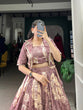 Load image into Gallery viewer, Onion Elegant Tussar Silk Floral Co-ord Set – Lehenga, Blouse &amp; Koti