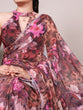 Load image into Gallery viewer, Onion Floral Printed Weightless Marble Saree with Lace Border &amp; Matching Blouse ClothsVilla