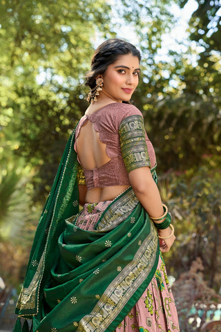 Onion Kalamkari Tussar Silk Lehenga Choli Set ClothsVilla