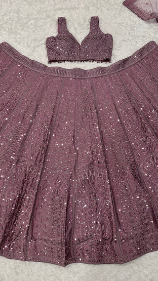 Onion Kasturi Silk Embroidered Lehenga Set ClothsVilla