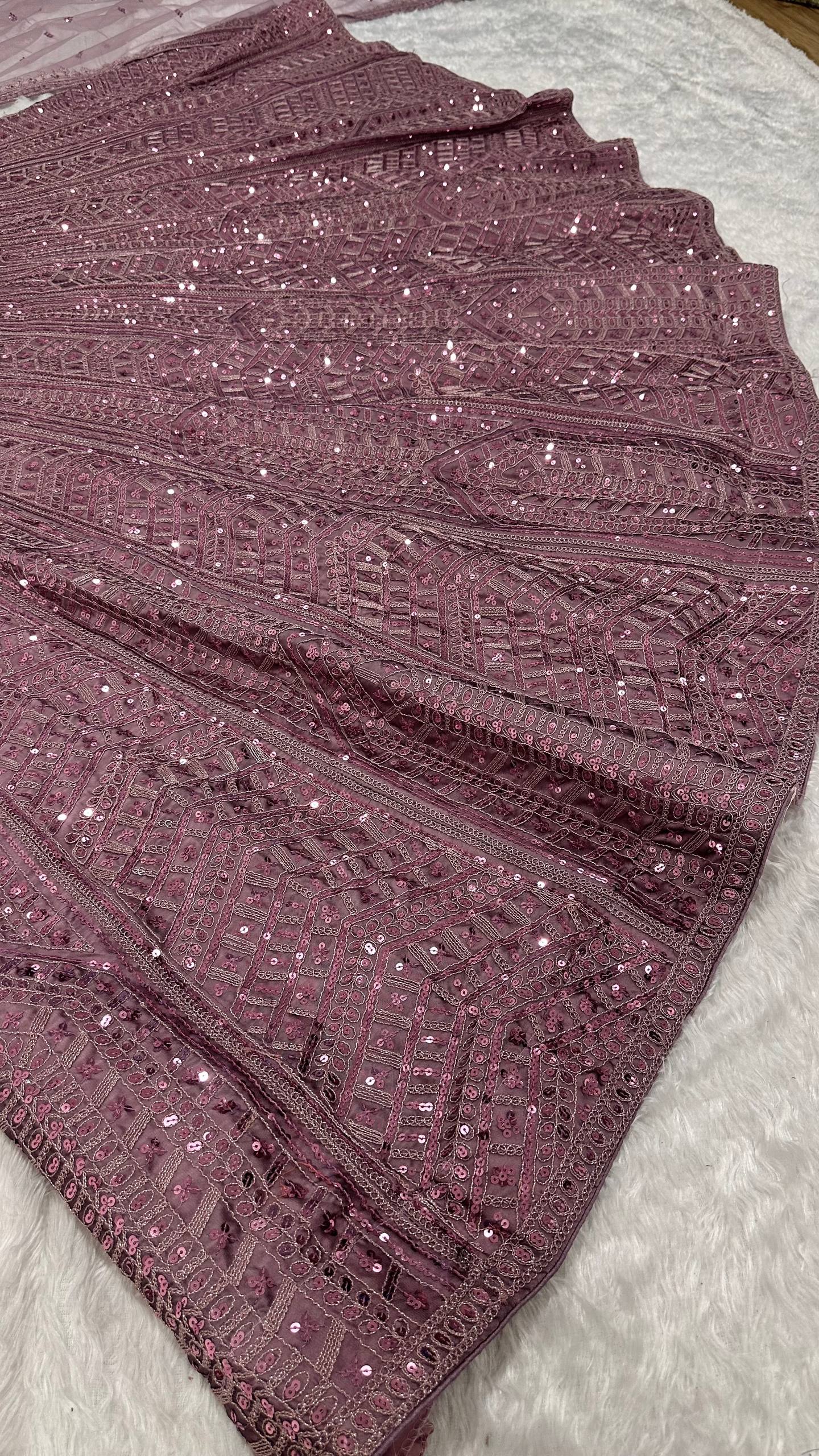 Onion Kasturi Silk Embroidered Lehenga Set ClothsVilla