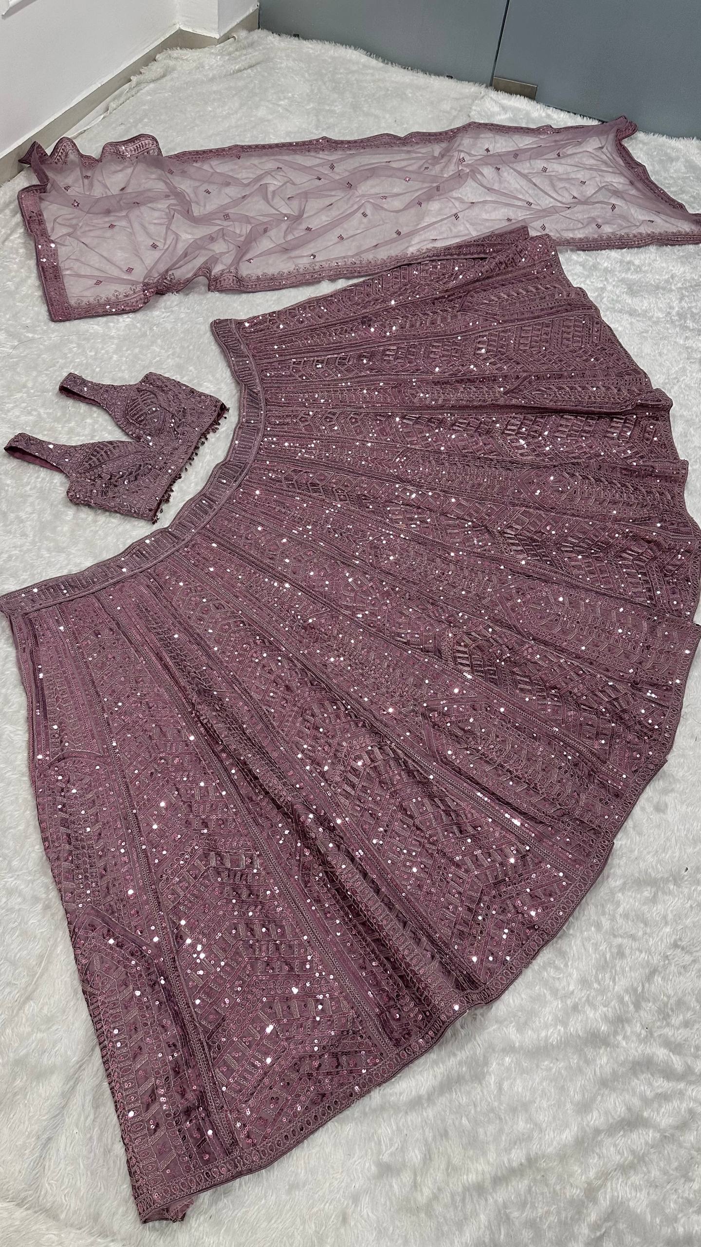 Onion Kasturi Silk Embroidered Lehenga Set ClothsVilla