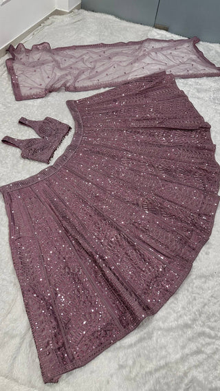 Onion Kasturi Silk Embroidered Lehenga Set ClothsVilla