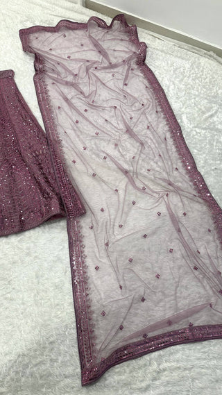 Onion Kasturi Silk Embroidered Lehenga Set ClothsVilla