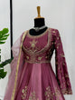 Load image into Gallery viewer, Onion Pink Japan Satin Anarkali with Sequins Work &amp; Butterfly Net Dupatta ClothsVilla