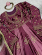 Load image into Gallery viewer, Onion Pink Japan Satin Anarkali with Sequins Work &amp; Butterfly Net Dupatta ClothsVilla