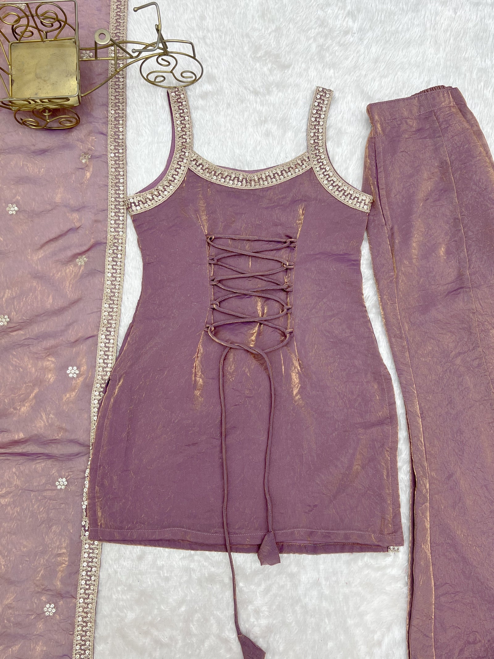 Onion Trendy Silk Kurta Set with Dupatta ClothsVilla