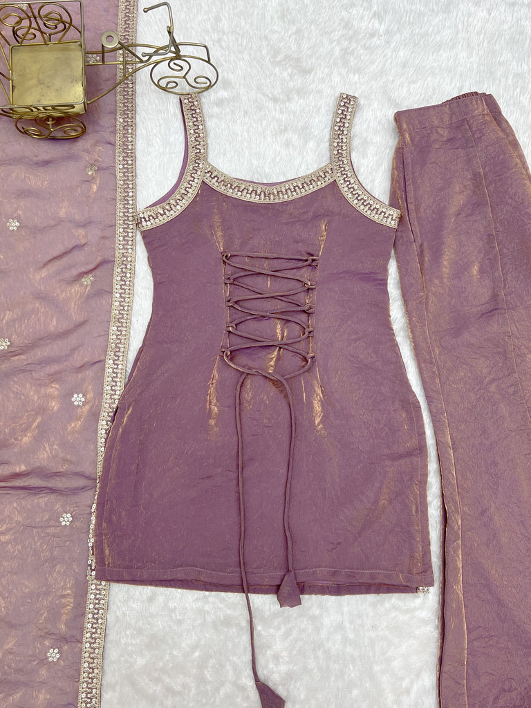 Onion Trendy Silk Kurta Set with Dupatta ClothsVilla