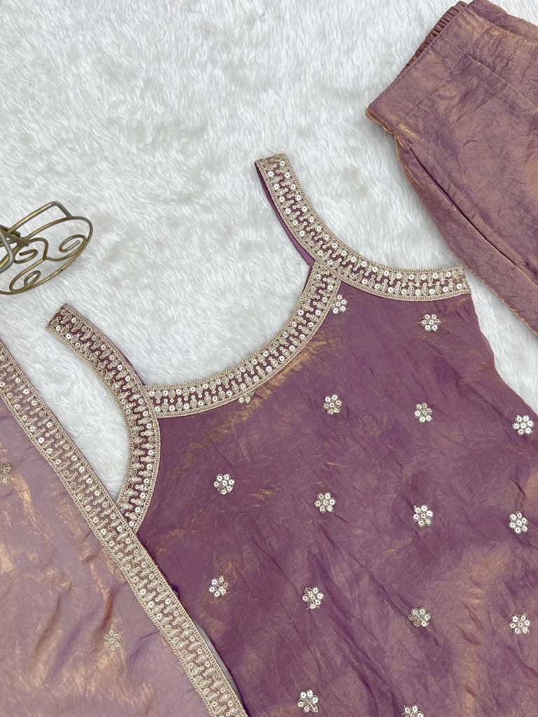 Onion Trendy Silk Kurta Set with Dupatta ClothsVilla